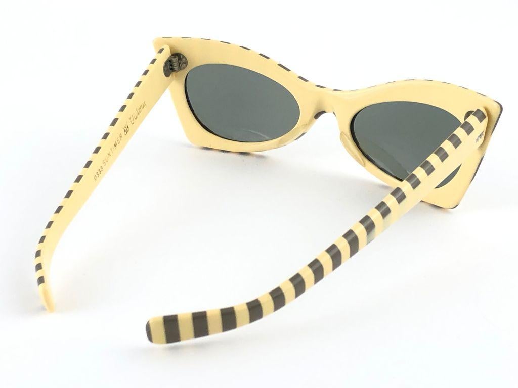 Nuevas gafas de sol Vintage Suntimer Victory Cat Eye Beige Mid Century France 1960 en venta 1