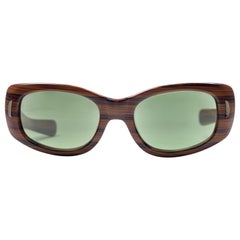 New Vintage Suntimer Victory Grey Stripes Made in France 1960 Sunglasses