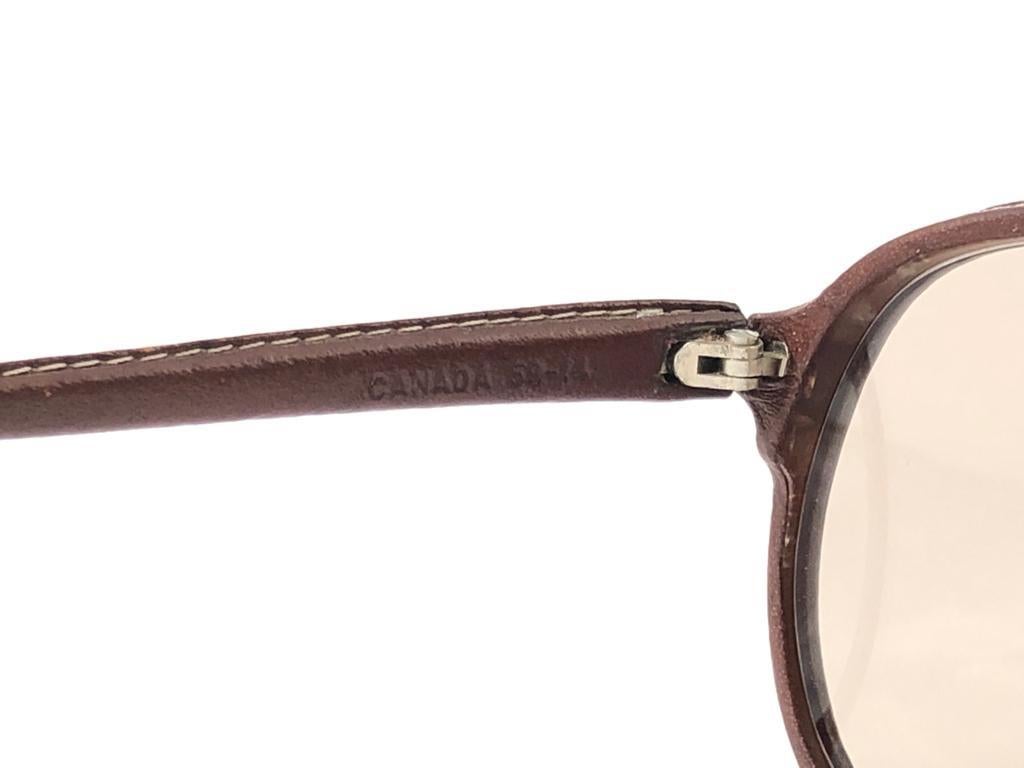 Neu Vintage Tannereye Canada Übergroße Vintage-Sonnenbrille aus echtem Leder in Übergröße 1980er Jahre Herren im Angebot