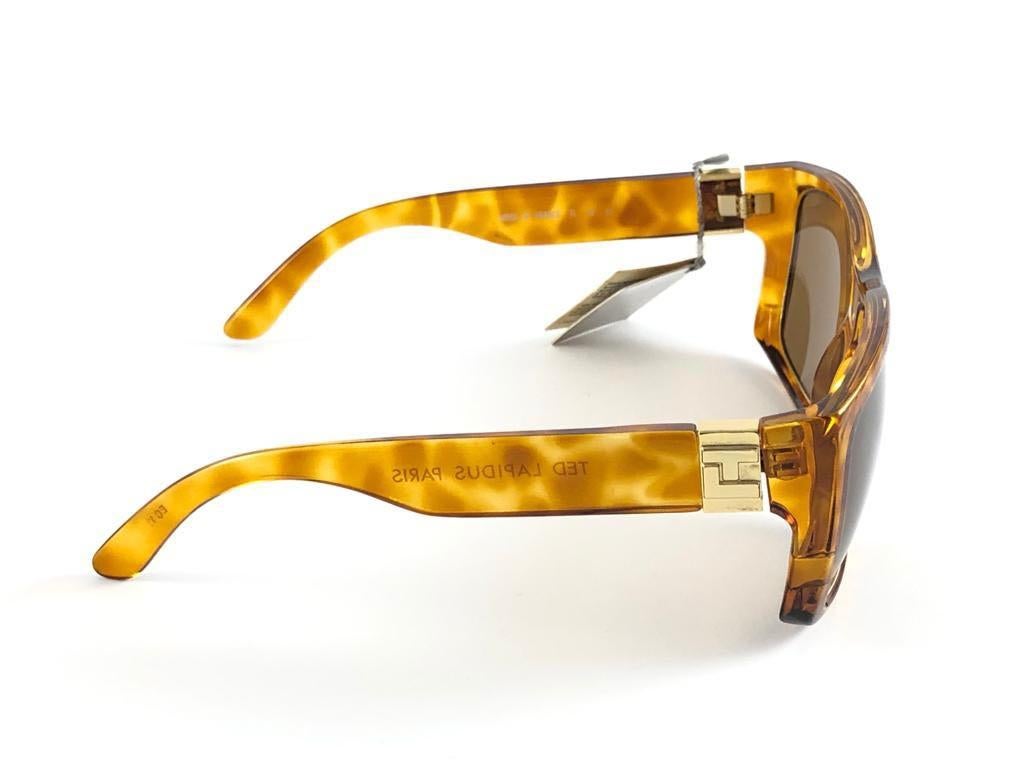 New Vintage Ted Lapidus Paris TL 19 Gold & Tortoise 1970 Sunglasses For Sale 5