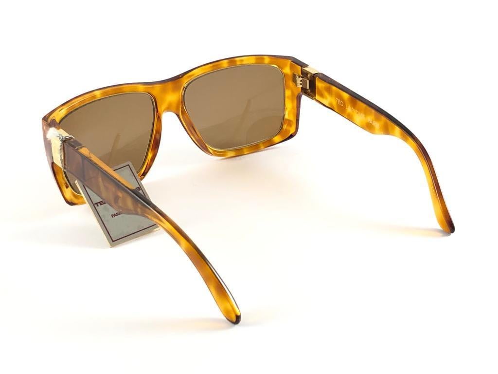 New Vintage Ted Lapidus Paris TL 19 Gold & Tortoise 1970 Sunglasses For Sale 6