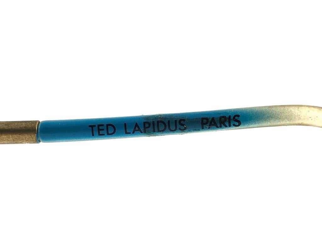 New Vintage Ted Lapidus Paris TL Turquoise & Gold 1970 Sunglasses 1