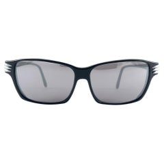 New Vintage Thierry Mugler Black Cat Eye Mirrored Lenses 1980'S Sunglasses