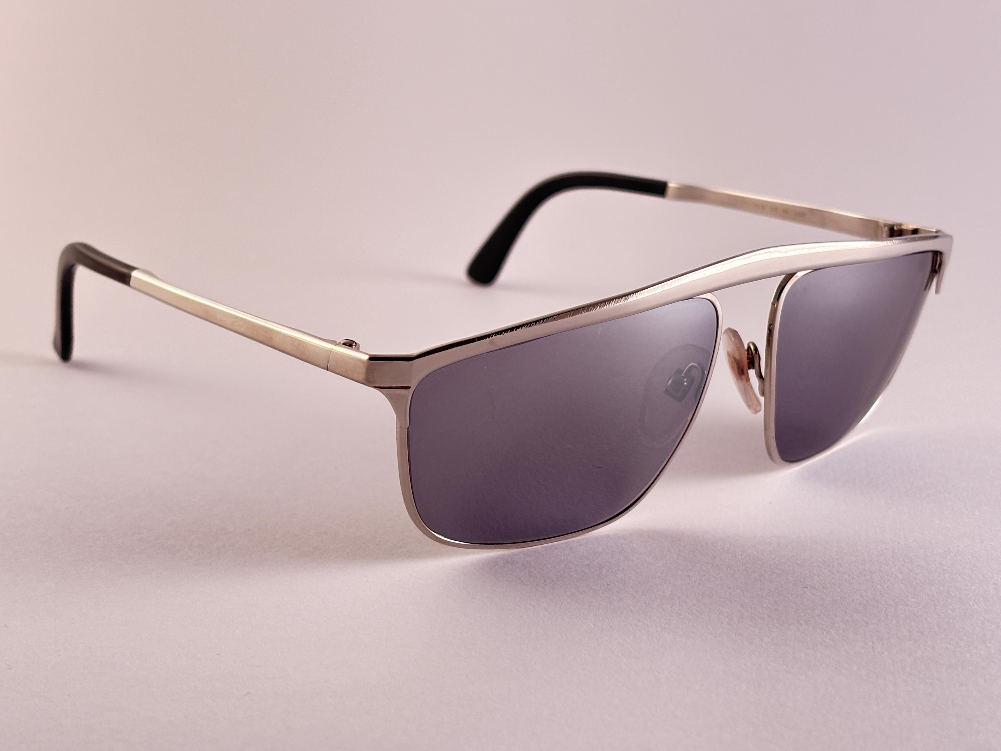 Neu Vintage Thierry Mugler Cindy Crawford MTV Silver Spiegel  1980's  Sonnenbrille (Silber) im Angebot