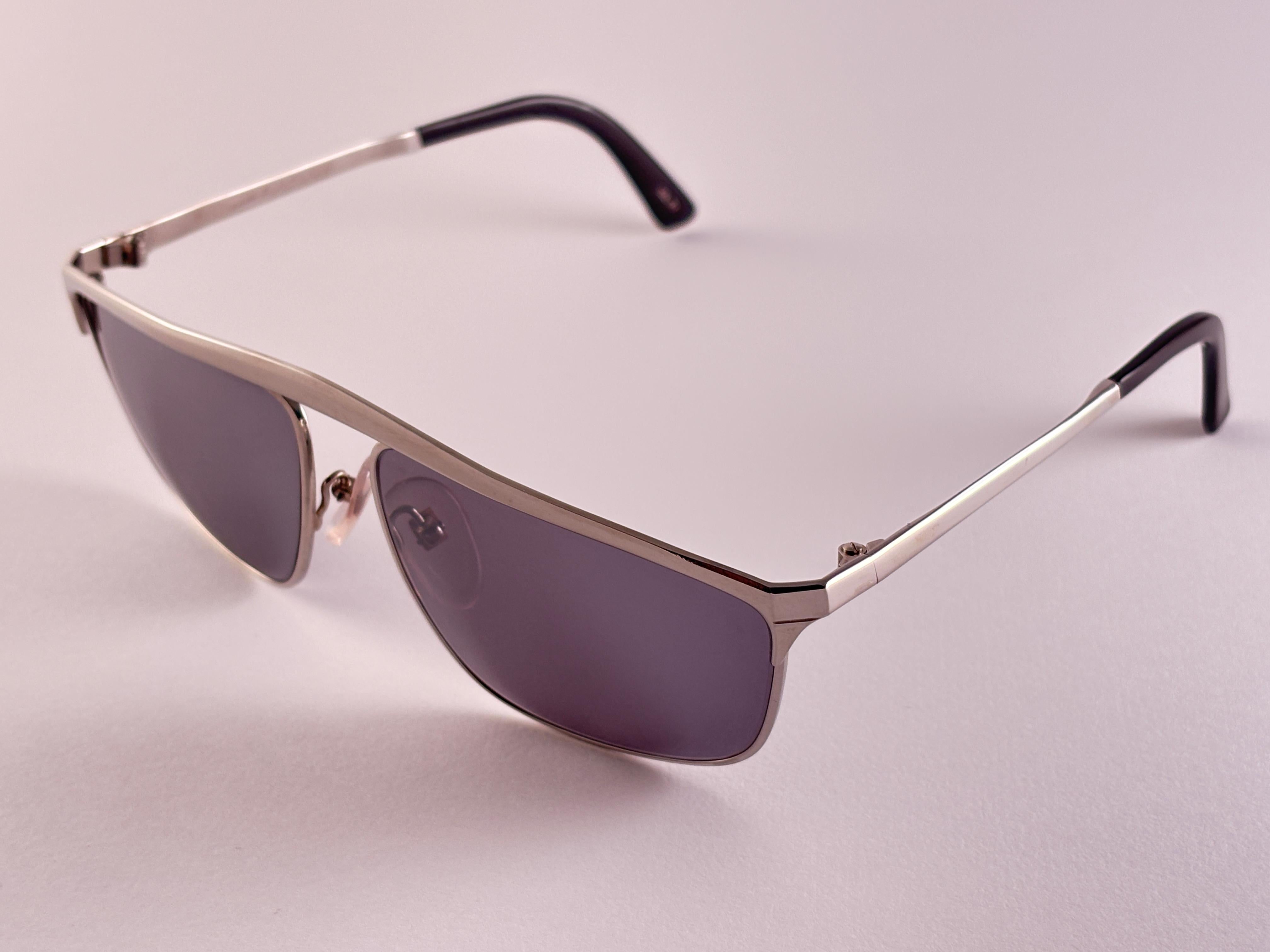 Neu Vintage Thierry Mugler Cindy Crawford MTV Silver Spiegel  1980's  Sonnenbrille im Angebot 1