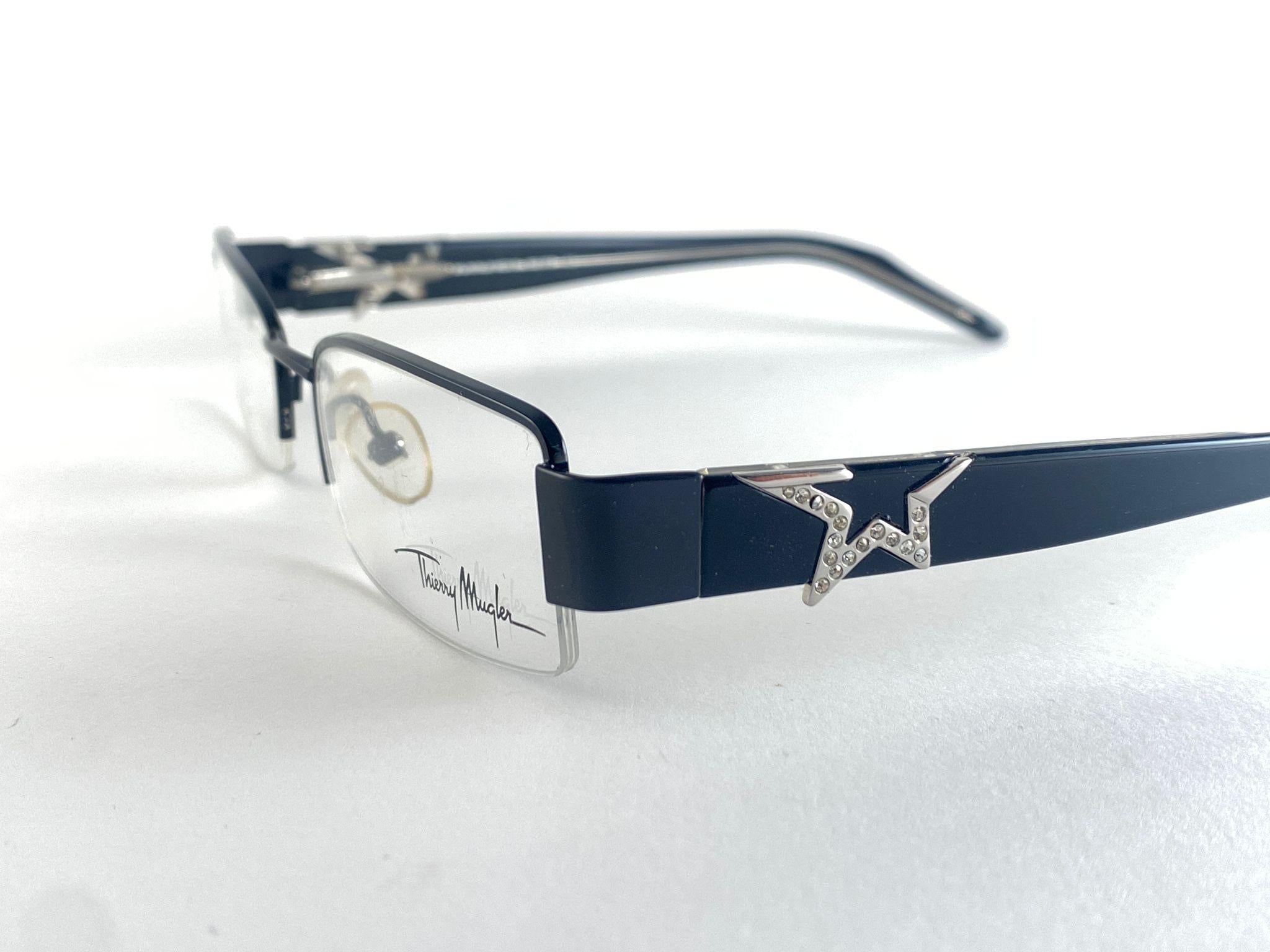 New Vintage Thierry Mugler Occhiali da vista con mezza montatura RX anni '90 in vendita 1