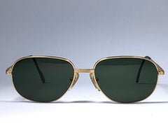 New Vintage Tiffany T371  Dark Green Plated Gold 1990 Sunglasses France