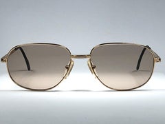 New Vintage Tiffany T371  Gradient Brown Plated Gold 1990 Sunglasses France