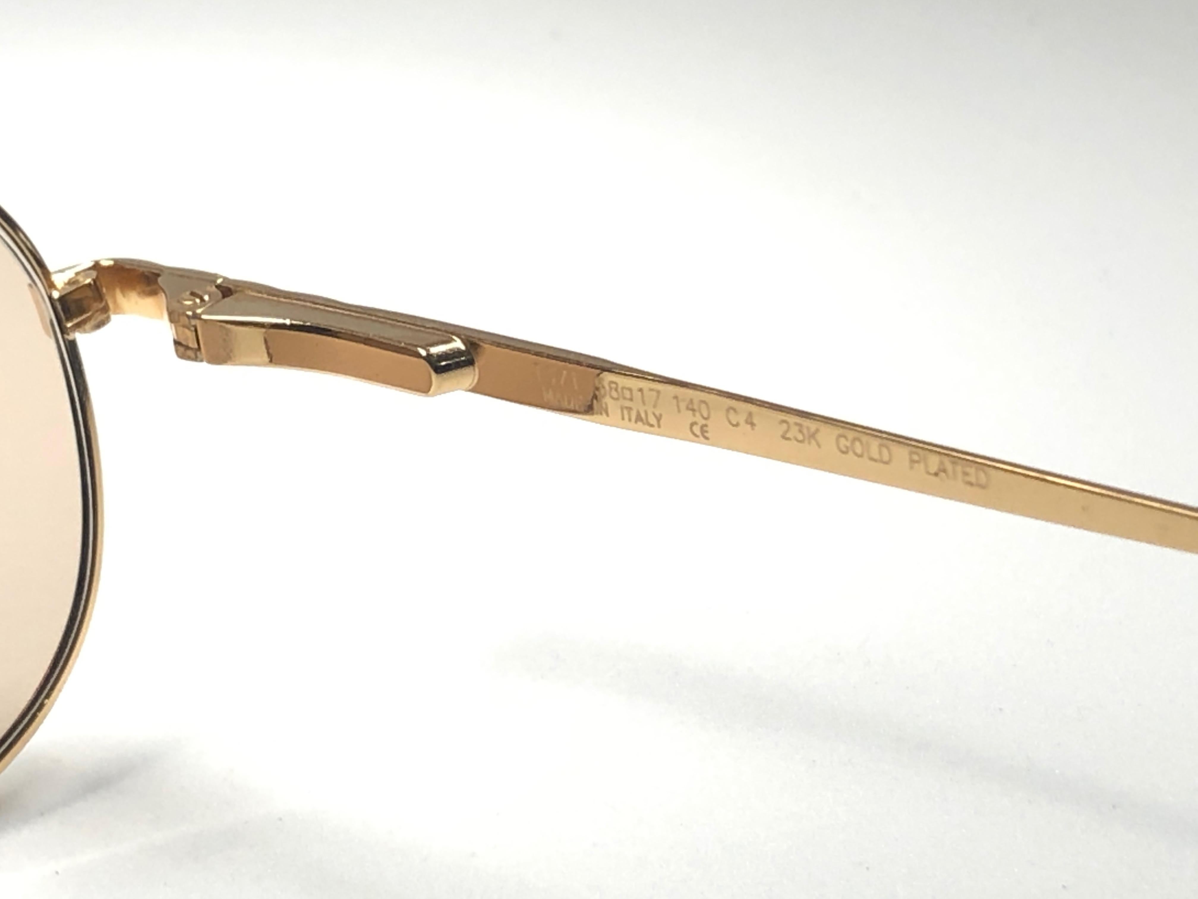 Nuevo Vintage Tiffany T371  Gafas de sol Gradient Brown Plated Gold 1990 Francia en venta 2