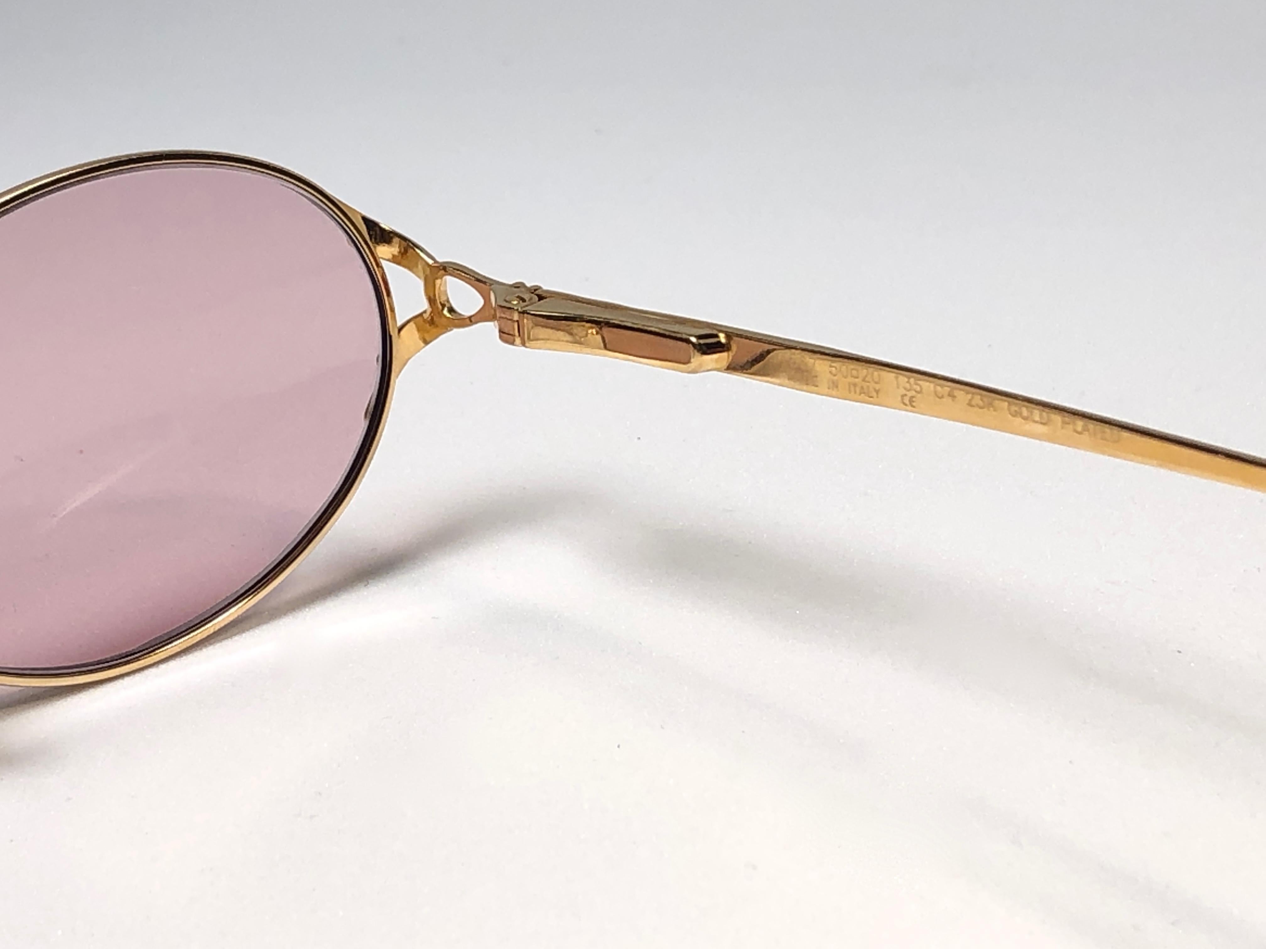 Nouveau Vintage Tiffany T567 Oval Rose Plated Gold 1990 Lunettes de soleil France 4