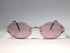 New Vintage Tiffany T567 Oval Rose Plated Gold 1990 Sunglasses France