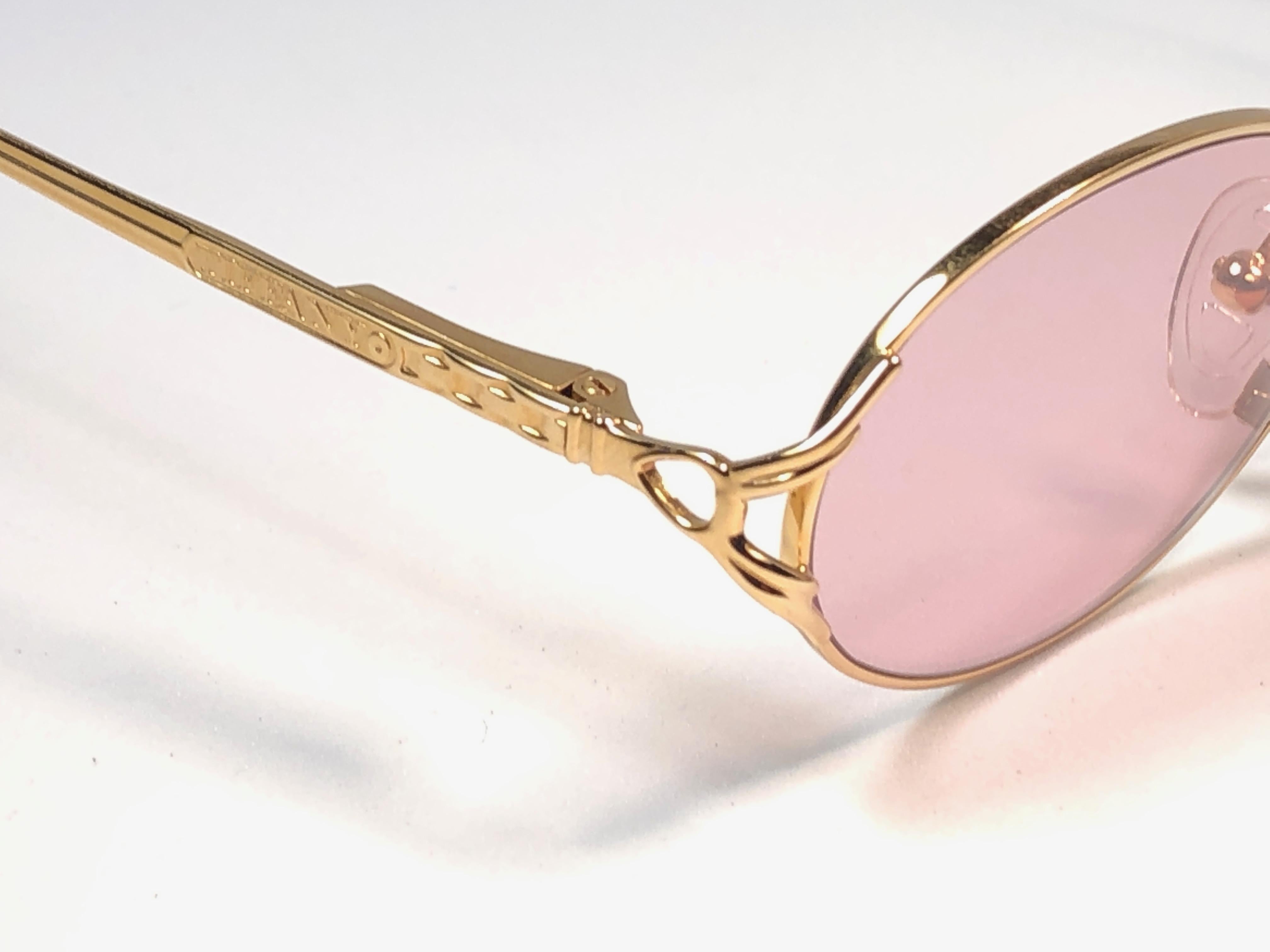 New Vintage Tiffany T567 Oval Rose Plated Gold 1990 Sunglasses France 1