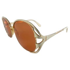 New Vintage Tura Mod 825 Overzised Beige & Gold Frame 1970'S Japan Sunglasses