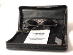 New Vintage Kansai Steampunk Silver Black Full Set  1980's Japan Sunglasses