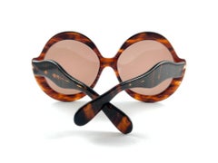 Neu Vintage Ultra Sudan H Braune übergroße Vintage-Sonnenbrille mit Farbverlauf 1980er