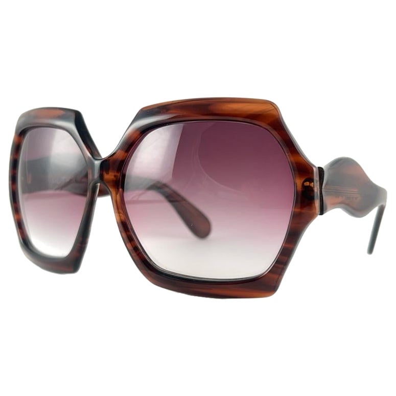 Nuevas Gafas de Sol Vintage Ultra " Sultry " Lentes Translúcidas Miel Años 80 Inglaterra