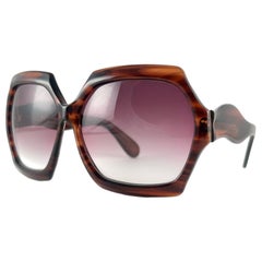 Nuovi occhiali da sole vintage Ultra " Sultry " Lenti traslucide color miele anni '80 Inghilterra