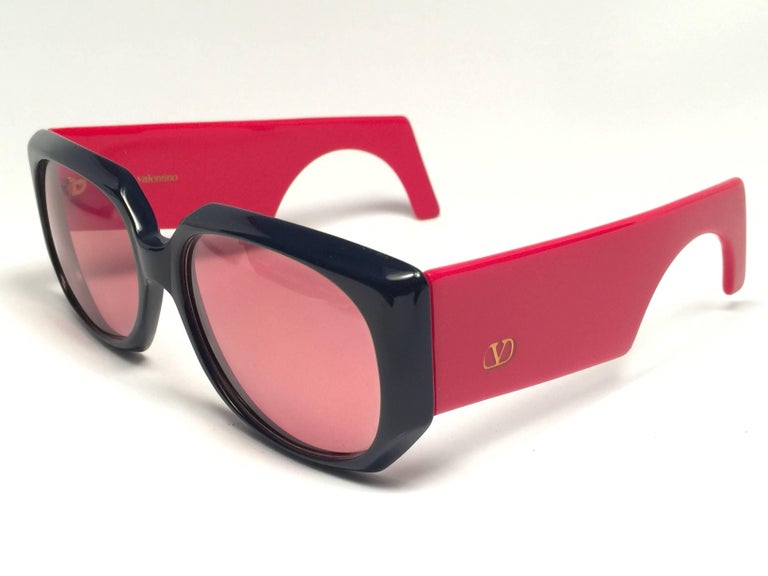 New Vintage Valentino 543 Red Mask Sunglasses 1980's Made in Italy For ...