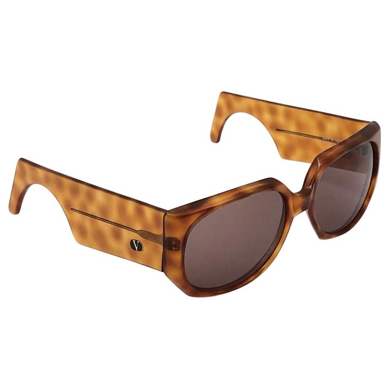 New Vintage Valentino 543 Tortoise Sleek Mask Sunglasses 1980 s
