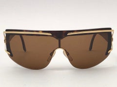New Vintage Valentino V568 Tortoise Mask Sunglasses 1980's Made in Italy