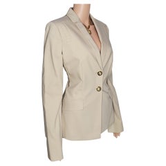 New VINTAGE VERSACE BEIGE COTTON BLAZER Sz IT 46 - 10