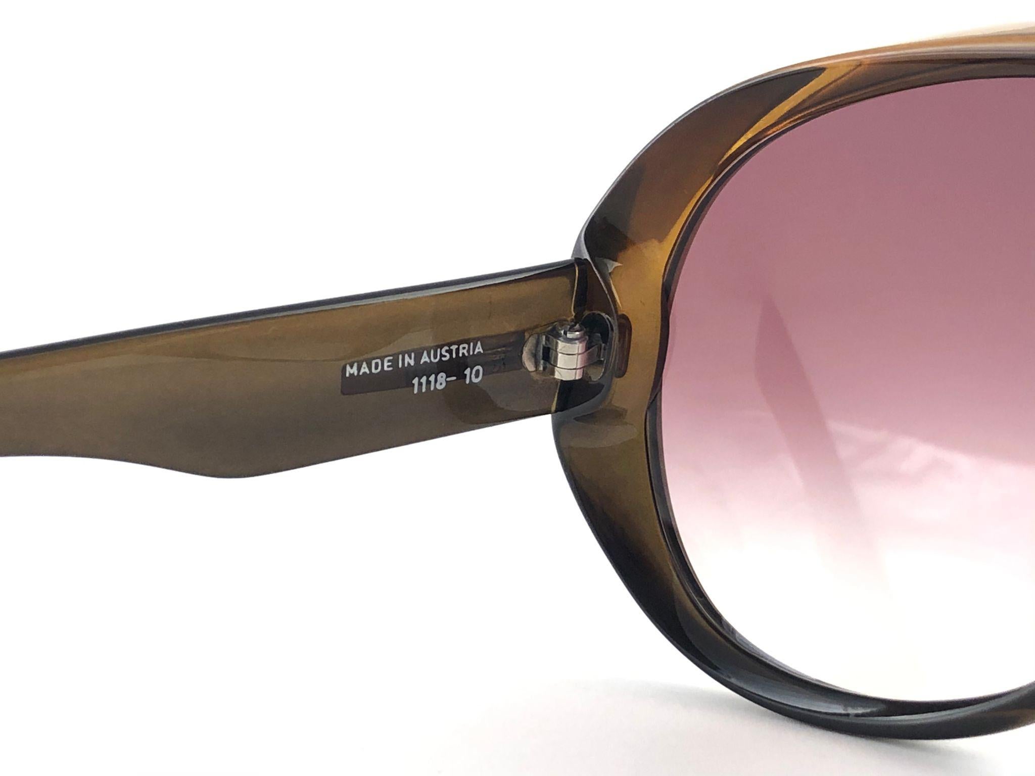 New Vintage Viennaline 1118 Translucent Amber Oversized Sunglasses Germany 1980 5