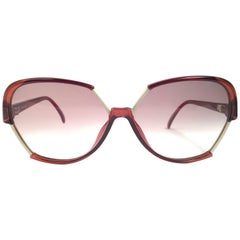 New Vintage Viennaline 1304 Dark Translucent Oversized Sunglasses Germany 1980