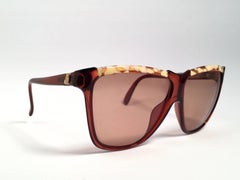 New Vintage Viennaline Brown Translucent Oversized Sunglasses Germany 1980