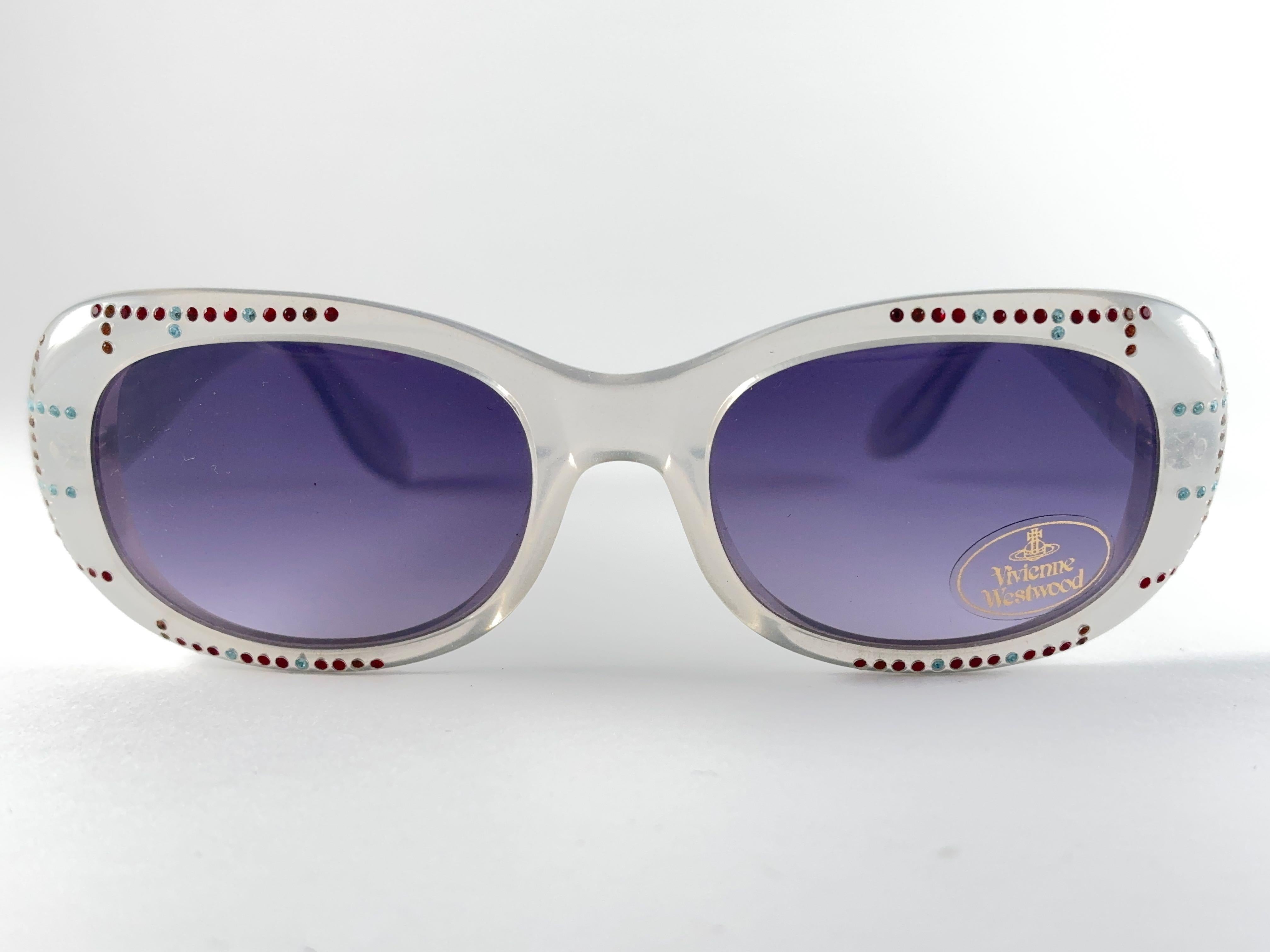 Nuovo Occhiali da sole vintage Vivienne Westwood Space Grey e strass In condizioni Nuovo in vendita a Baleares, Baleares