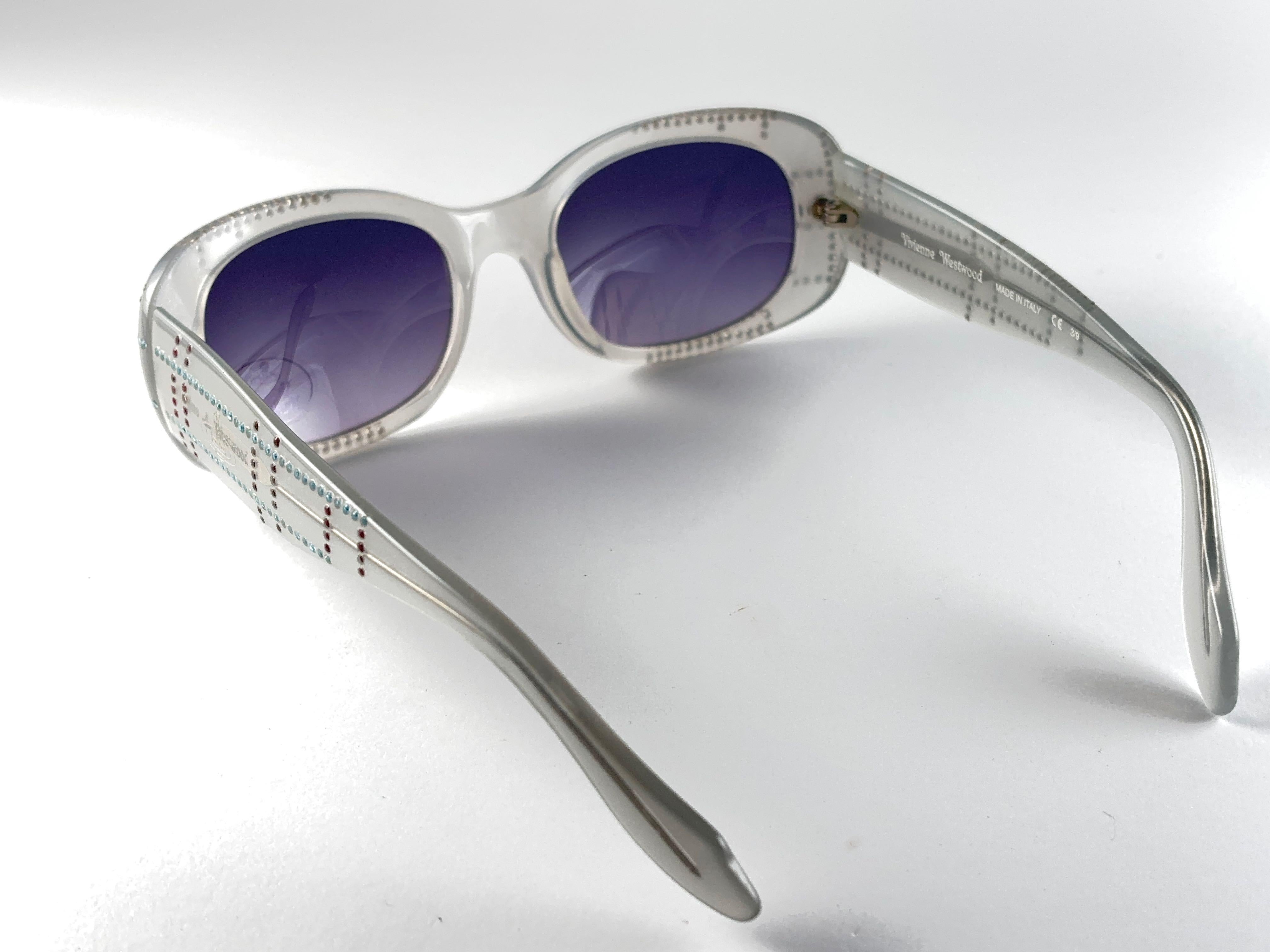 da uomo o donna Nuovo Occhiali da sole vintage Vivienne Westwood Space Grey e strass in vendita