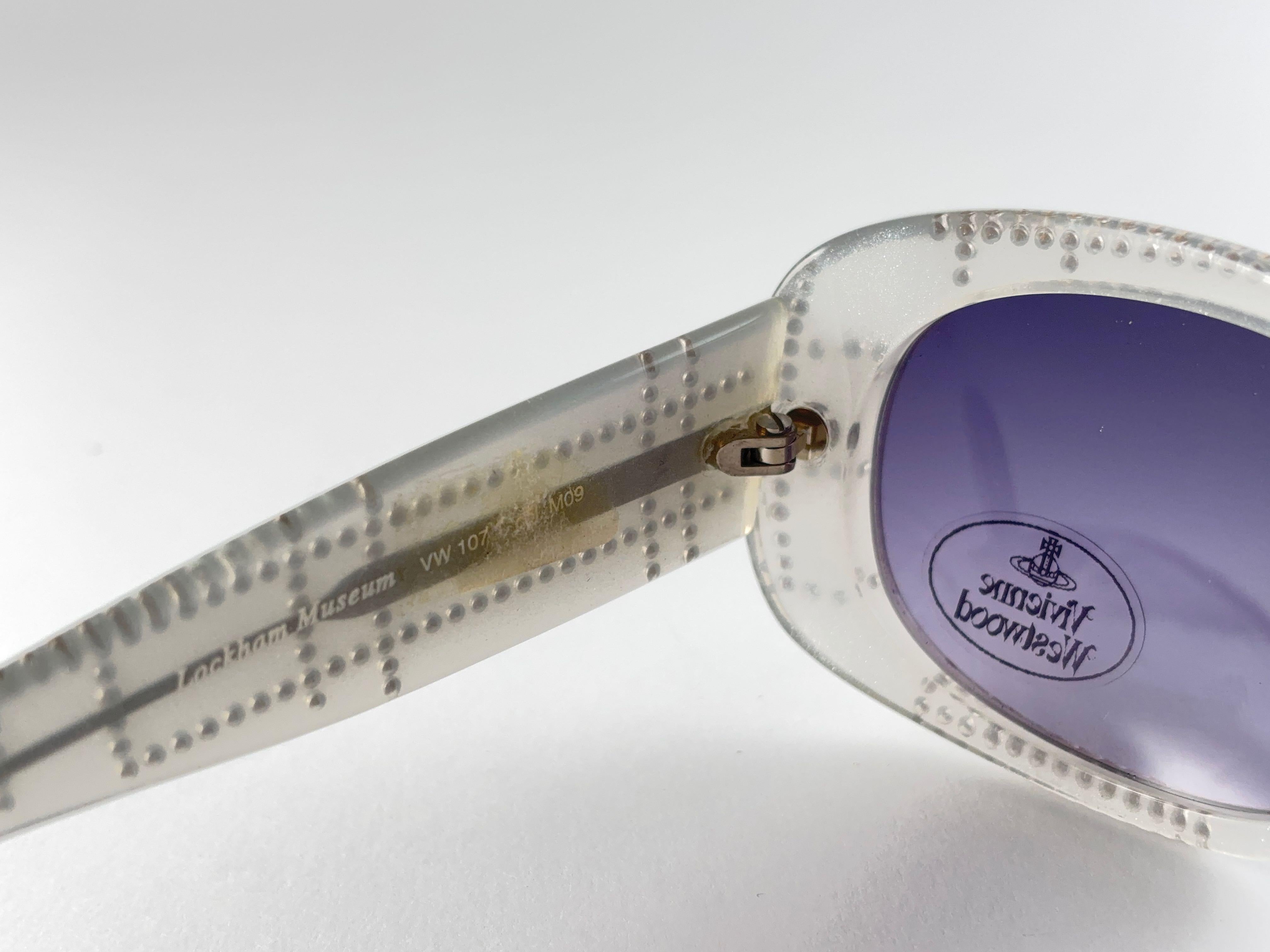 Nuovo Occhiali da sole vintage Vivienne Westwood Space Grey e strass in vendita 1