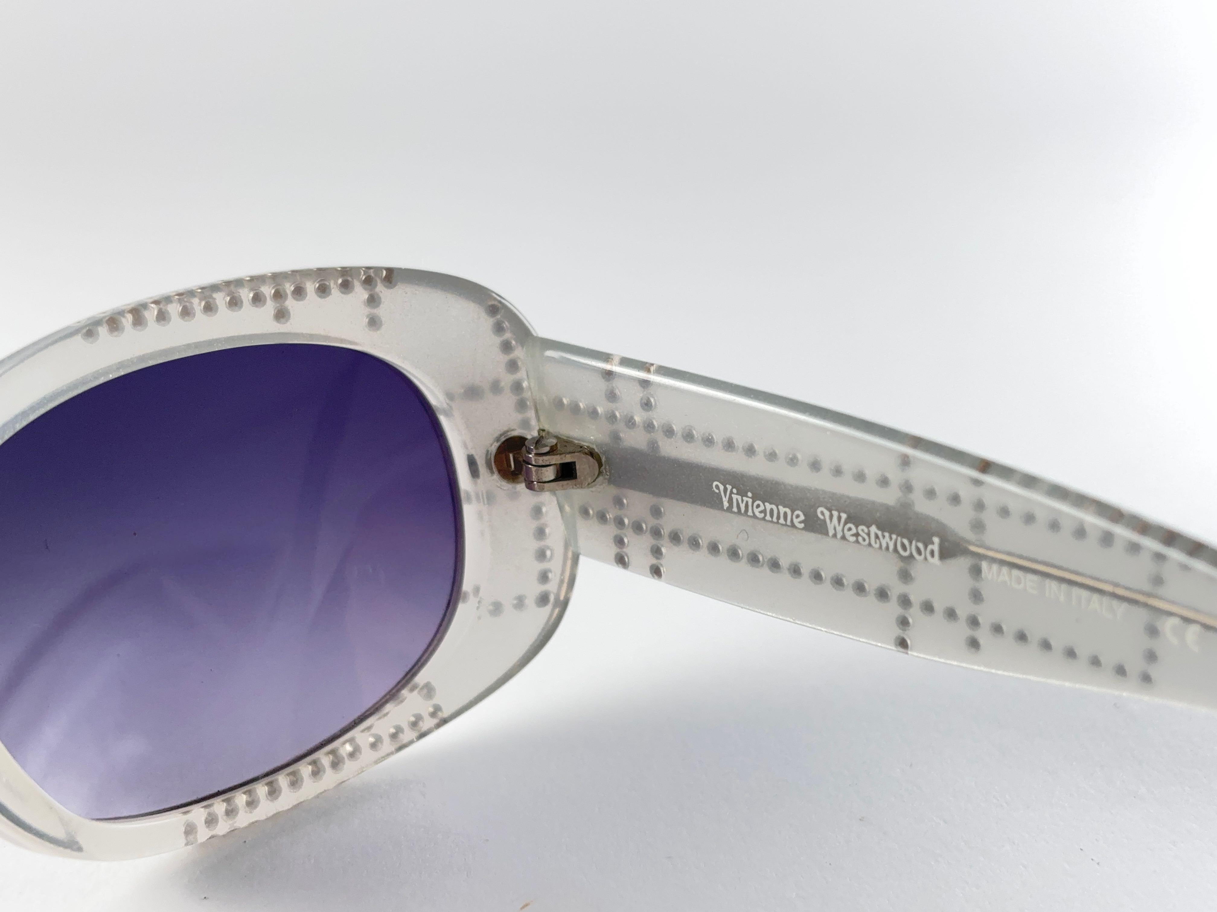 Nuovo Occhiali da sole vintage Vivienne Westwood Space Grey e strass in vendita 2