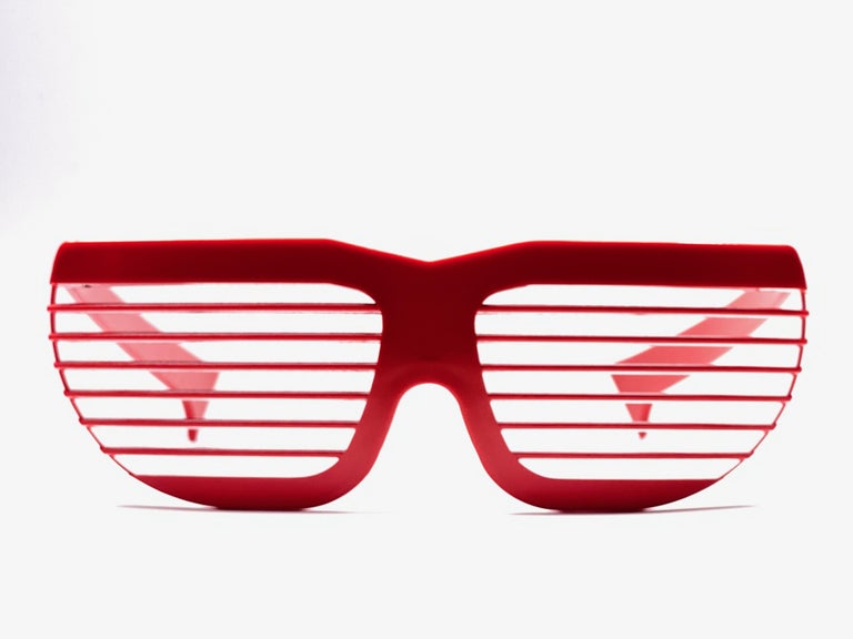New Vintage Volpini Red Shutter Shades Sunglasses 1980 display picture 1