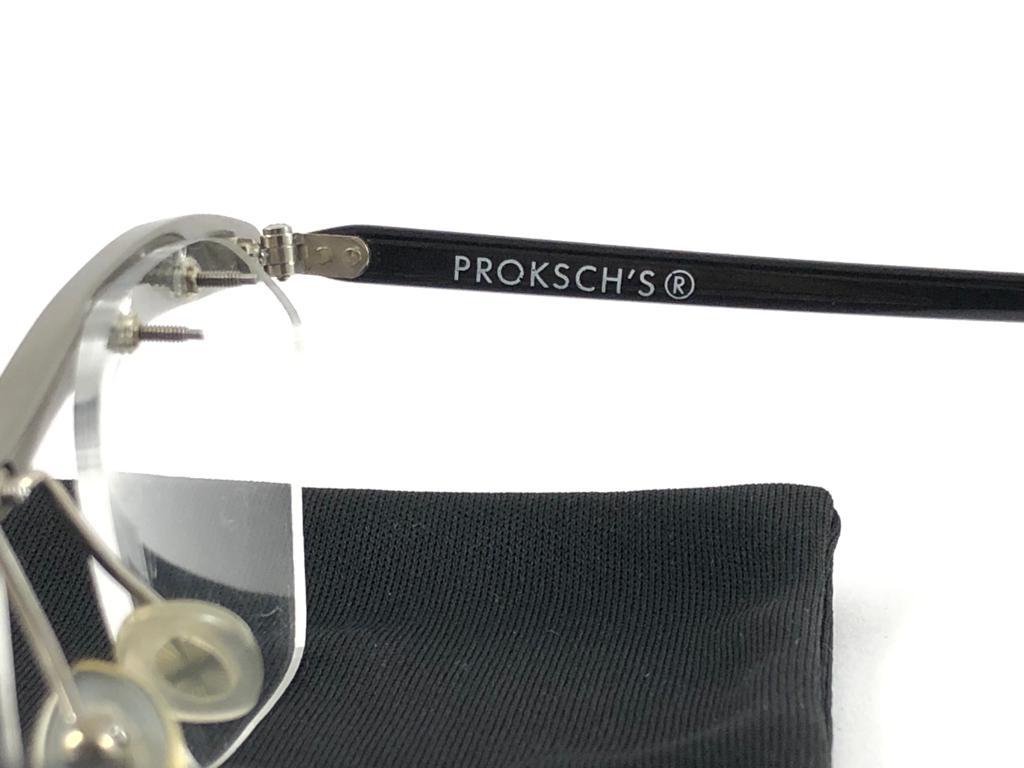 Wolfang Proksch - Lunettes de soleil vintage à monture argentée, Allemagne, années 1990, état neuf en vente 1