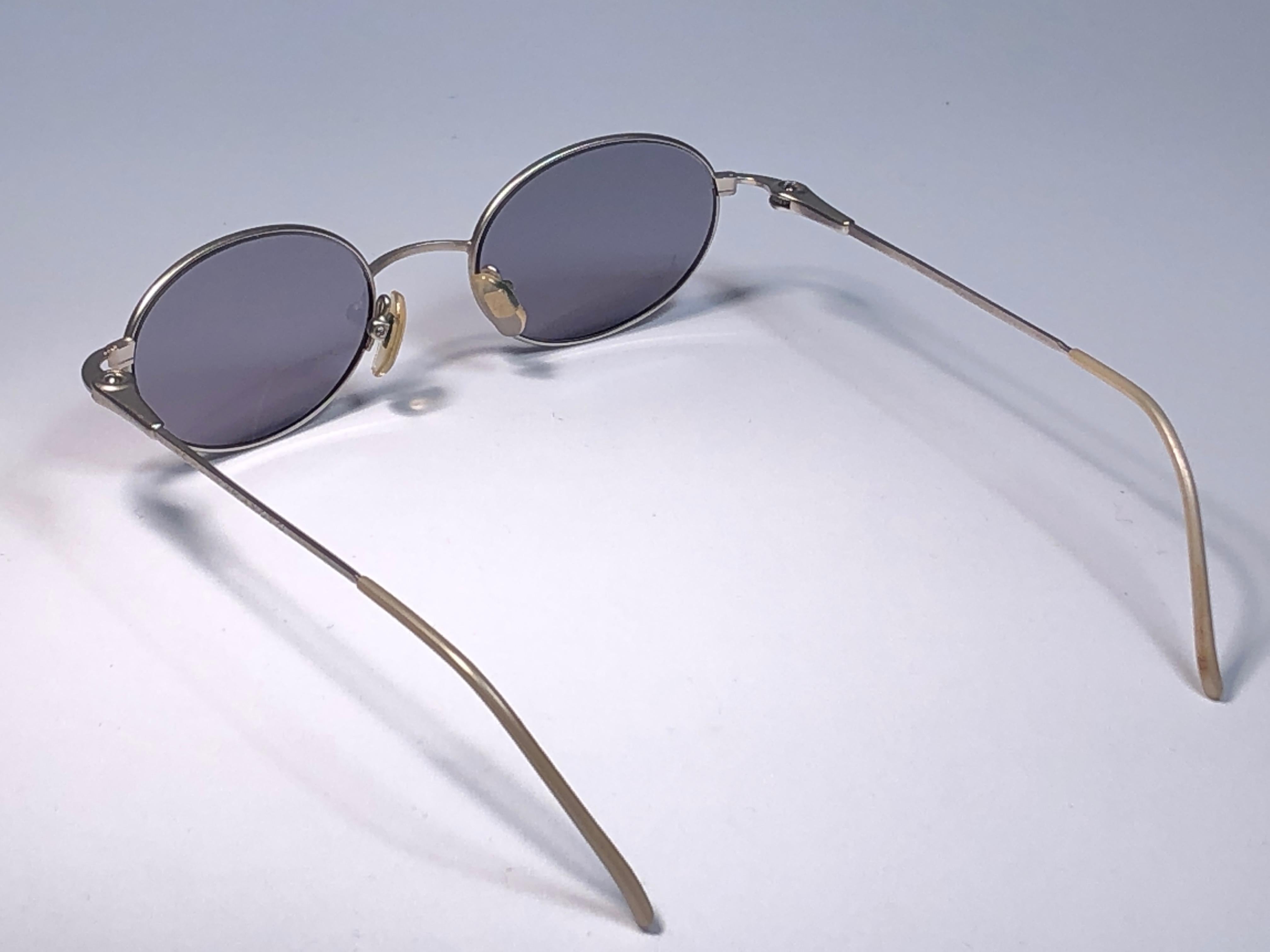New Vintage Yohji Yamamoto 51 6101 Matte Silver  1990's Made in Japan Sunglasses For Sale 1