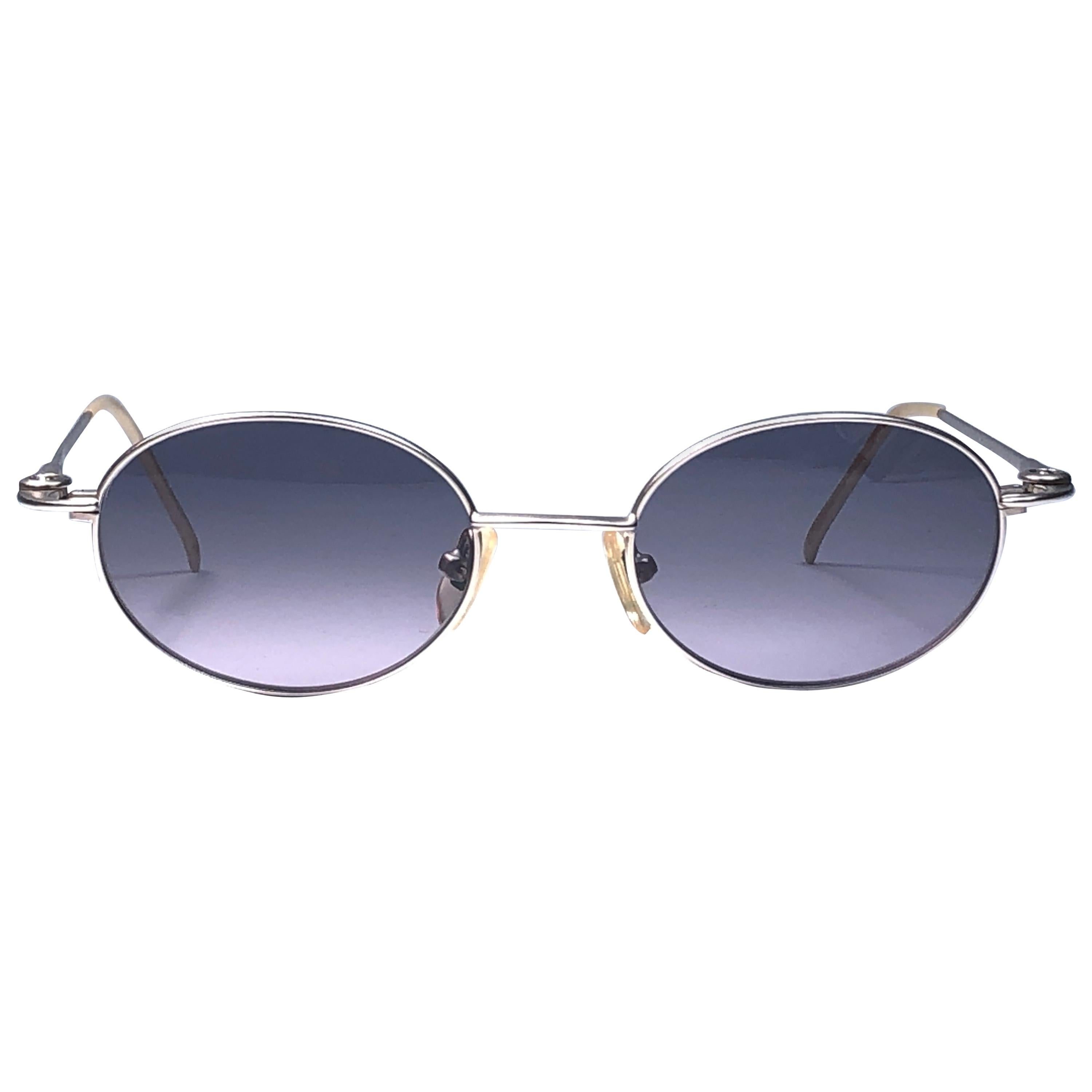 New Vintage Yohji Yamamoto 51 6101 Matte Silver 1990's Made in Japan  Sunglasses