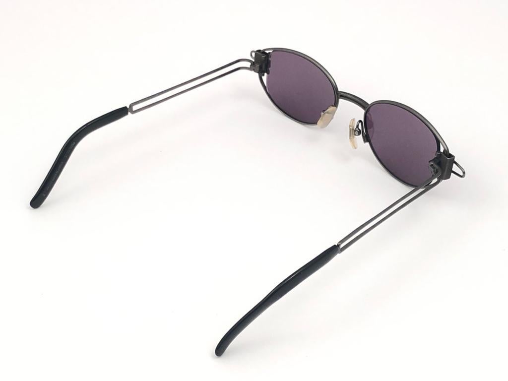New Vintage Yohji Yamamoto 52 4103 Dark Silver  1990's Made in Japan Sunglasses For Sale 6