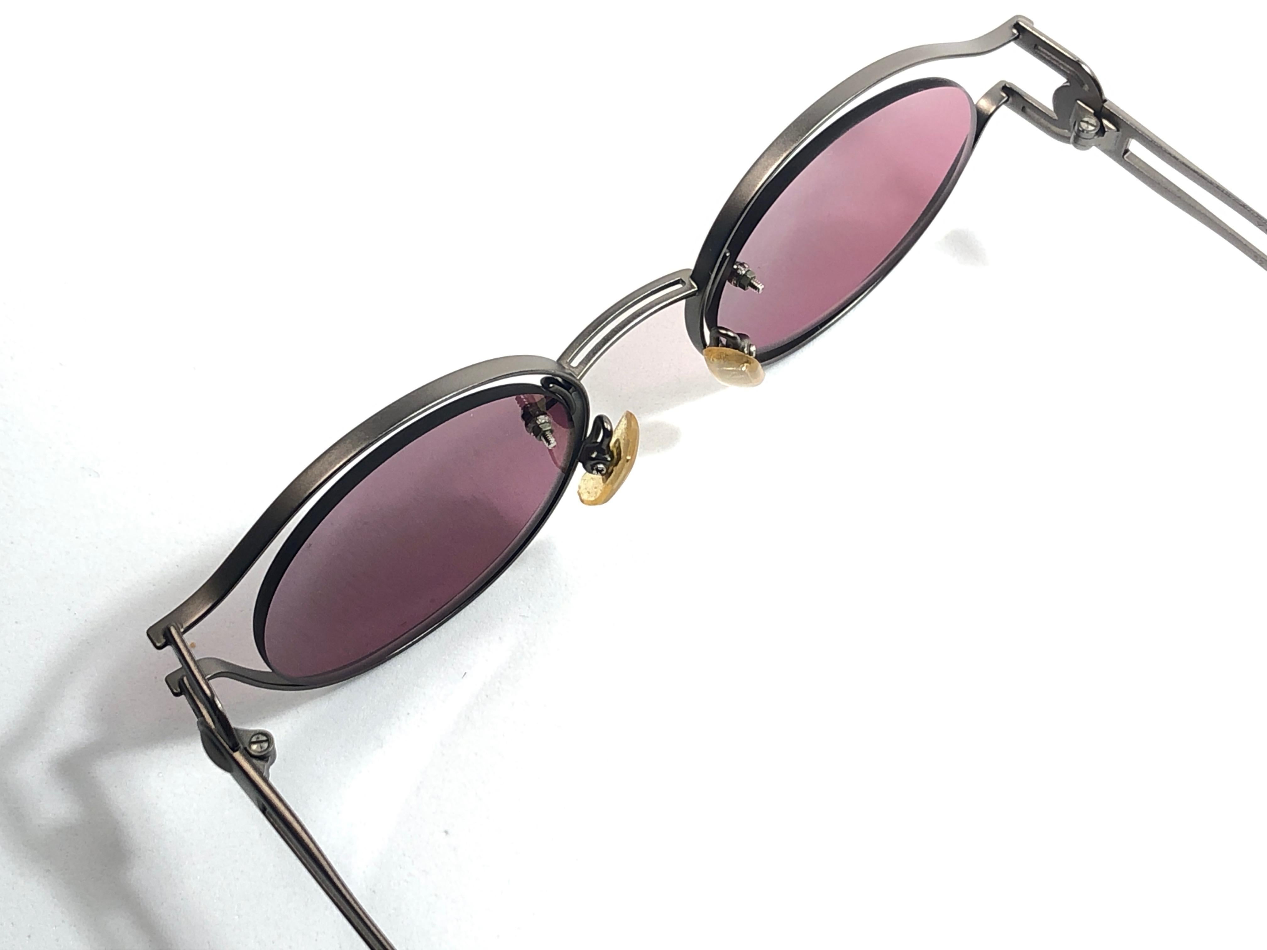 New Vintage Yohji Yamamoto 52 4105 Matte Silver  1990's Made in Japan Sunglasses 1