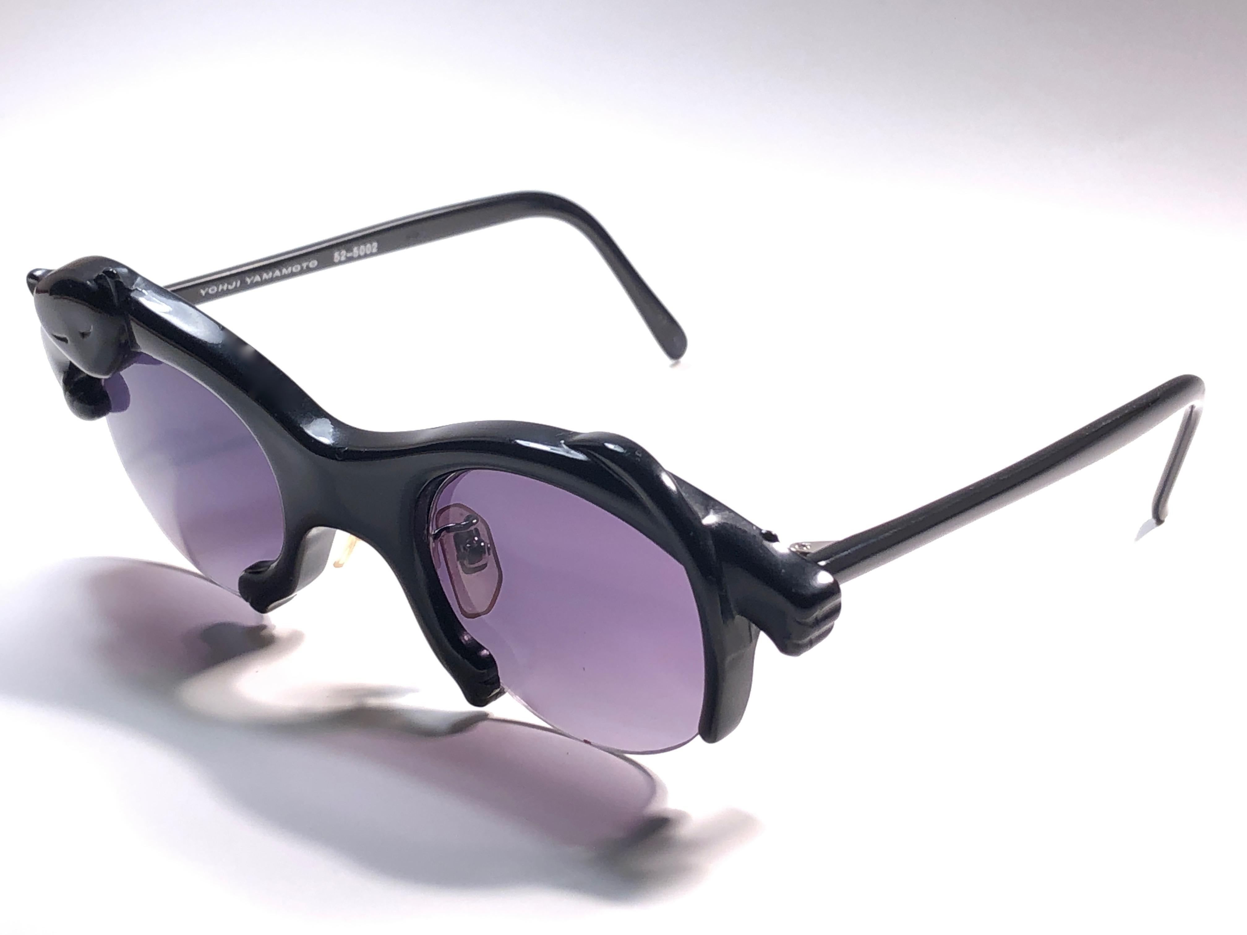 Neu New Vintage Yohji Yamamoto 52 5002 Panther 1990er Jahre Made in Japan Sonnenbrille (Grau)