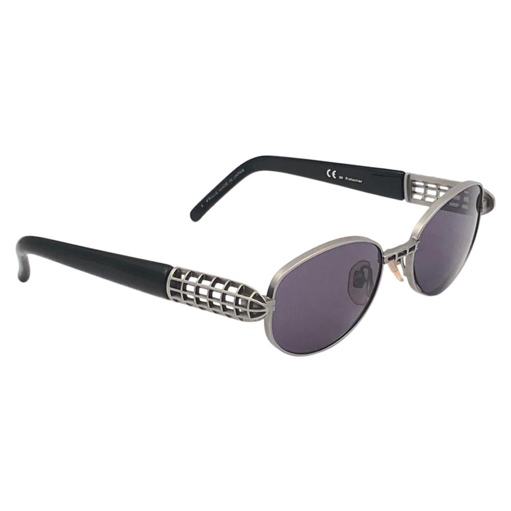 New Vintage Yohji Yamamoto 52 5202 Silver Black  1990's Made in Japan Sunglasses For Sale