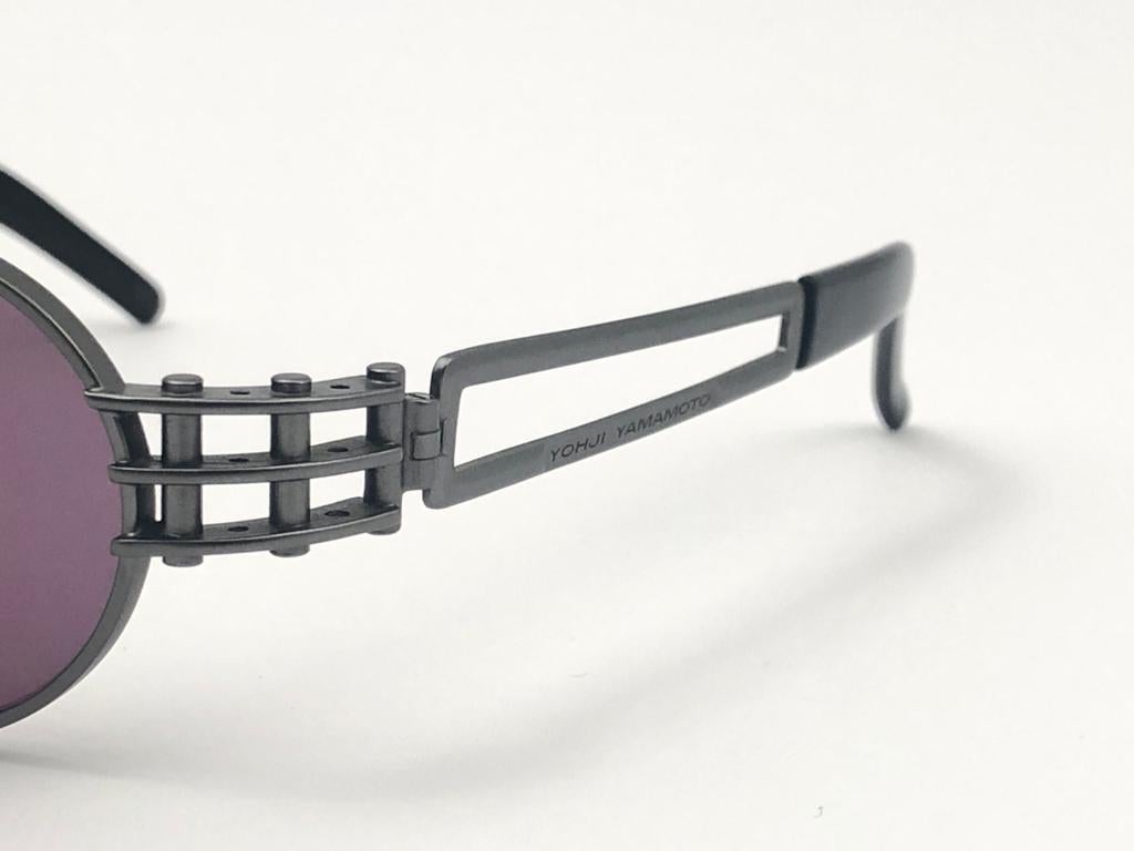 New Vintage Yohji Yamamoto 52 6102 Silver Black  1990's Made in Japan Sunglasses 2
