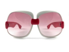 New Vintage Yves Saint Laurent YSL 545 White & Red 1970 France Sunglasses