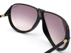 New Vintage Yves Saint Laurent YSL Alma Black Oversized  1980 France Sunglasses