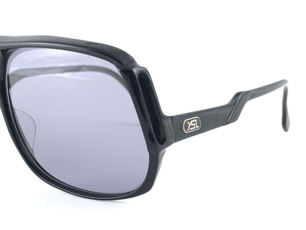 Gray New Vintage Yves Saint Laurent YSL Oversized  1980 France Sunglasses For Sale
