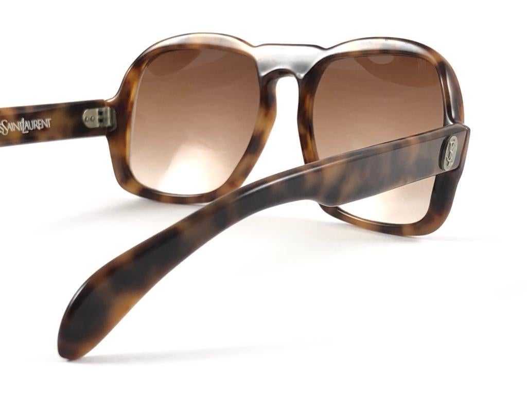 New Vintage Yves Saint Laurent YSL Oversized Tortoise 1980'S France Sunglasses For Sale 5