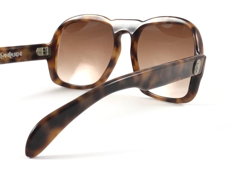 New Vintage Yves Saint Laurent YSL Oversized Tortoise 1980 display picture 2