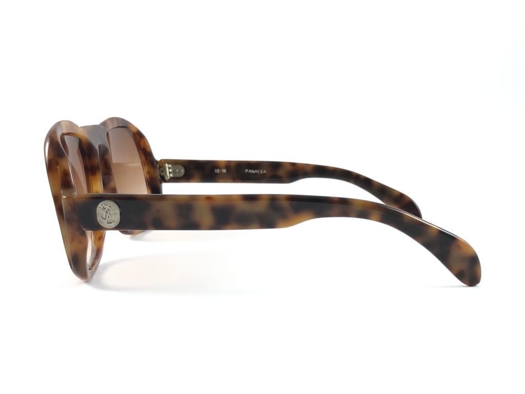 Brown New Vintage Yves Saint Laurent YSL Oversized Tortoise 1980'S France Sunglasses For Sale