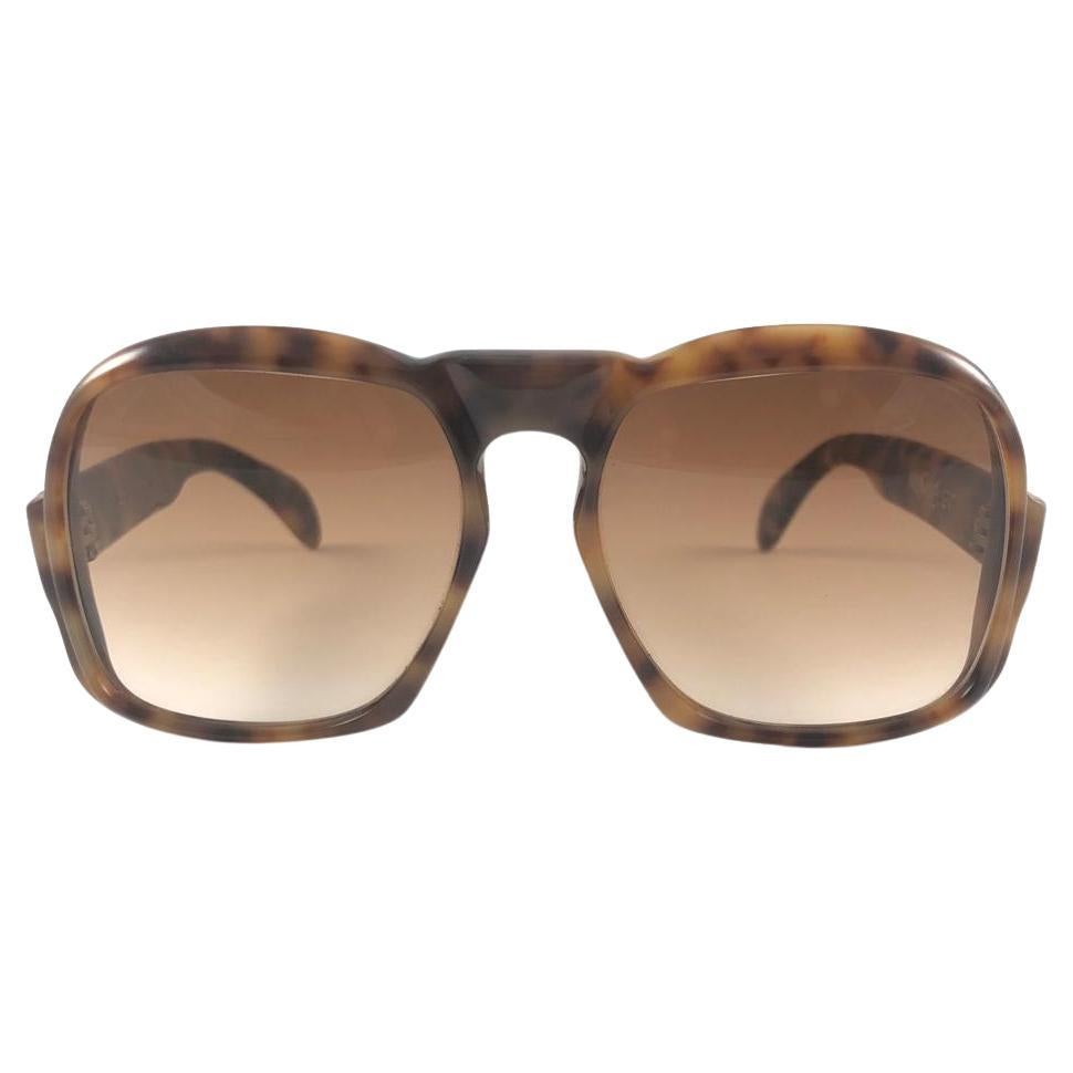New Vintage Yves Saint Laurent YSL Oversized Tortoise 1980'S France Sunglasses For Sale