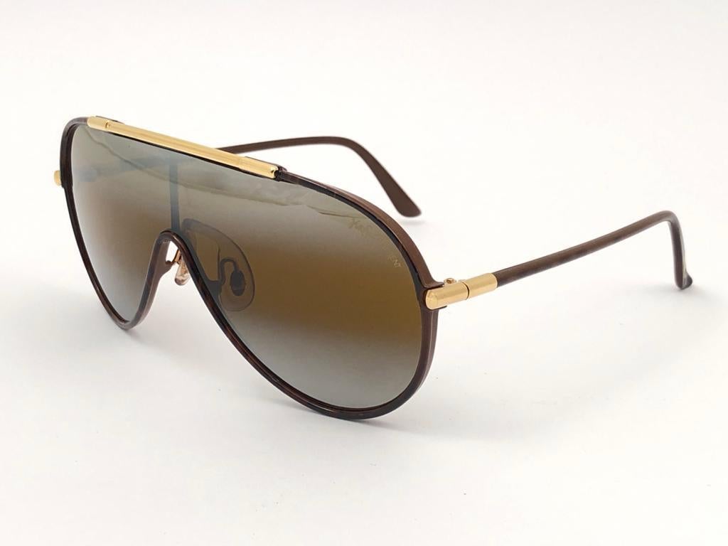 New Vintage Yves Saint Laurent YSL WINGS 8403 Oversized  1980 France Sunglasses 1