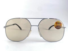 New Vintage Zeiss 6093 Silver Oversized Sunglasses Made in West Germany